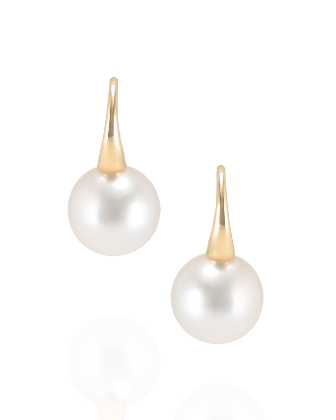 South Sea Pearl Earrings set in Yellow Gold