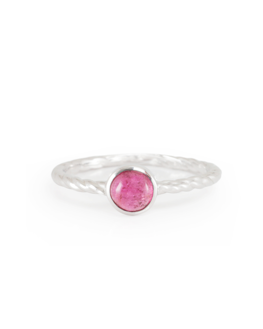 Pink Tourmaline and White Gold Ring