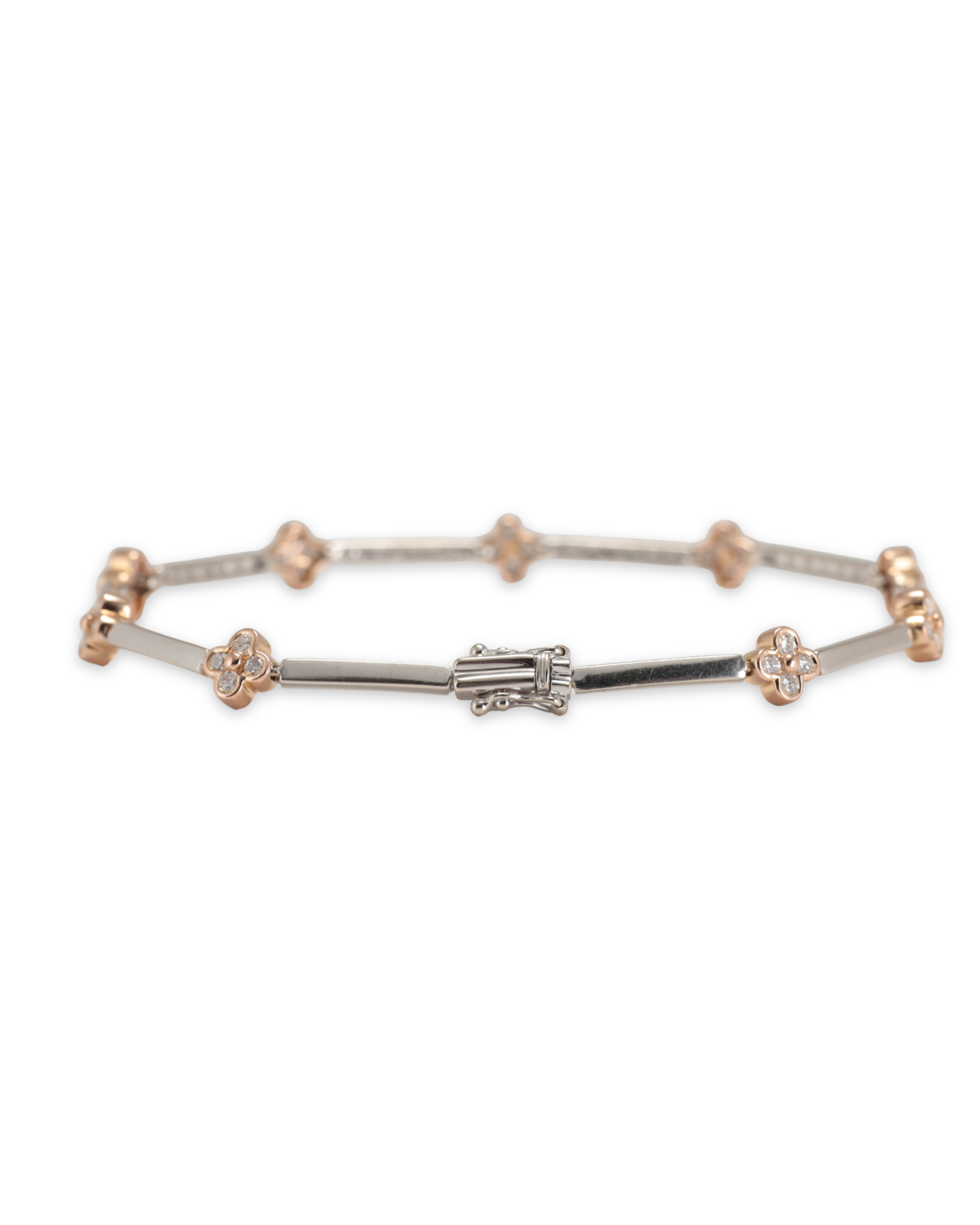 Diamond Clover Link Bracelet