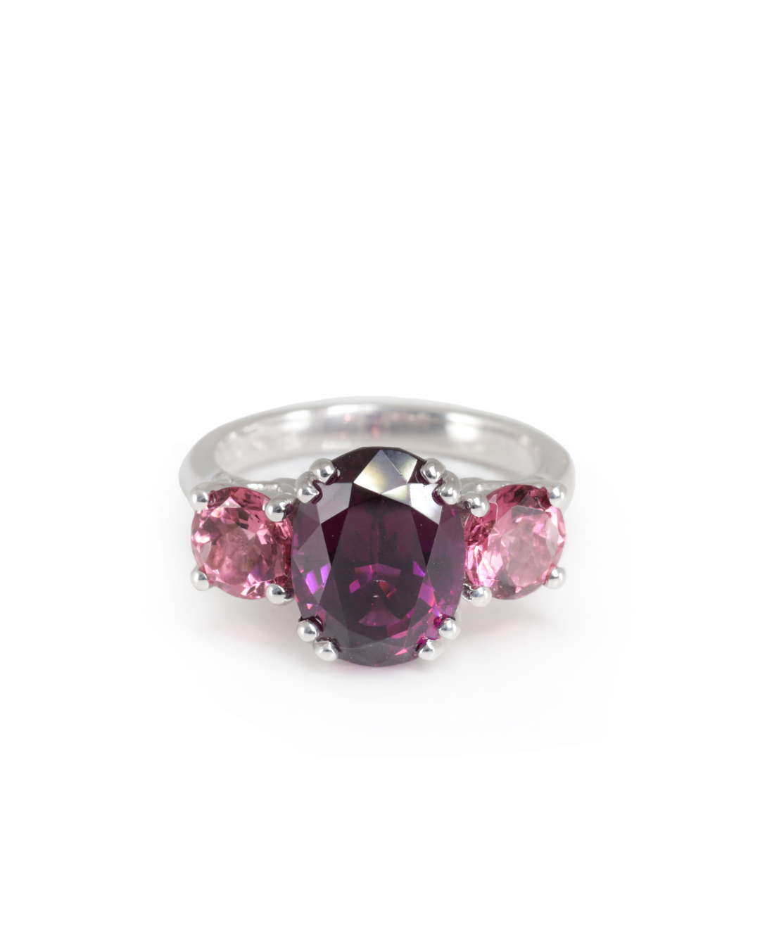 A purple Garnet 5.62ct from Mozambique, with Rubellite 2= 1.63ct from Nigeria. This is a beautiful handcrafted piece from Zappacosta Jewels, Sydney 