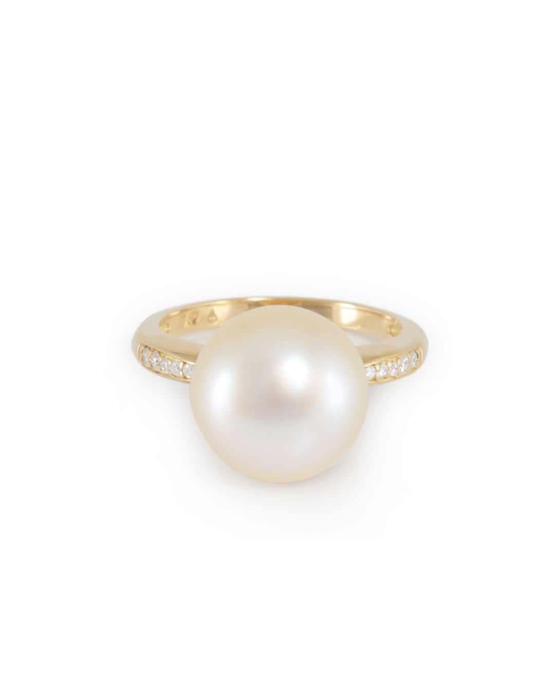 Golden South Sea Pearl Diamond Ring in Yellow Gold handcrafted in our Sydney workshop, Zappacosta Jewels