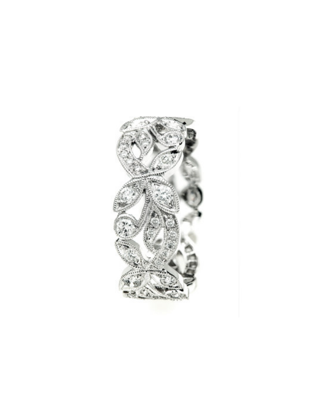 whtie gold ring with diamonds on a white background, Zappacosta jewels 