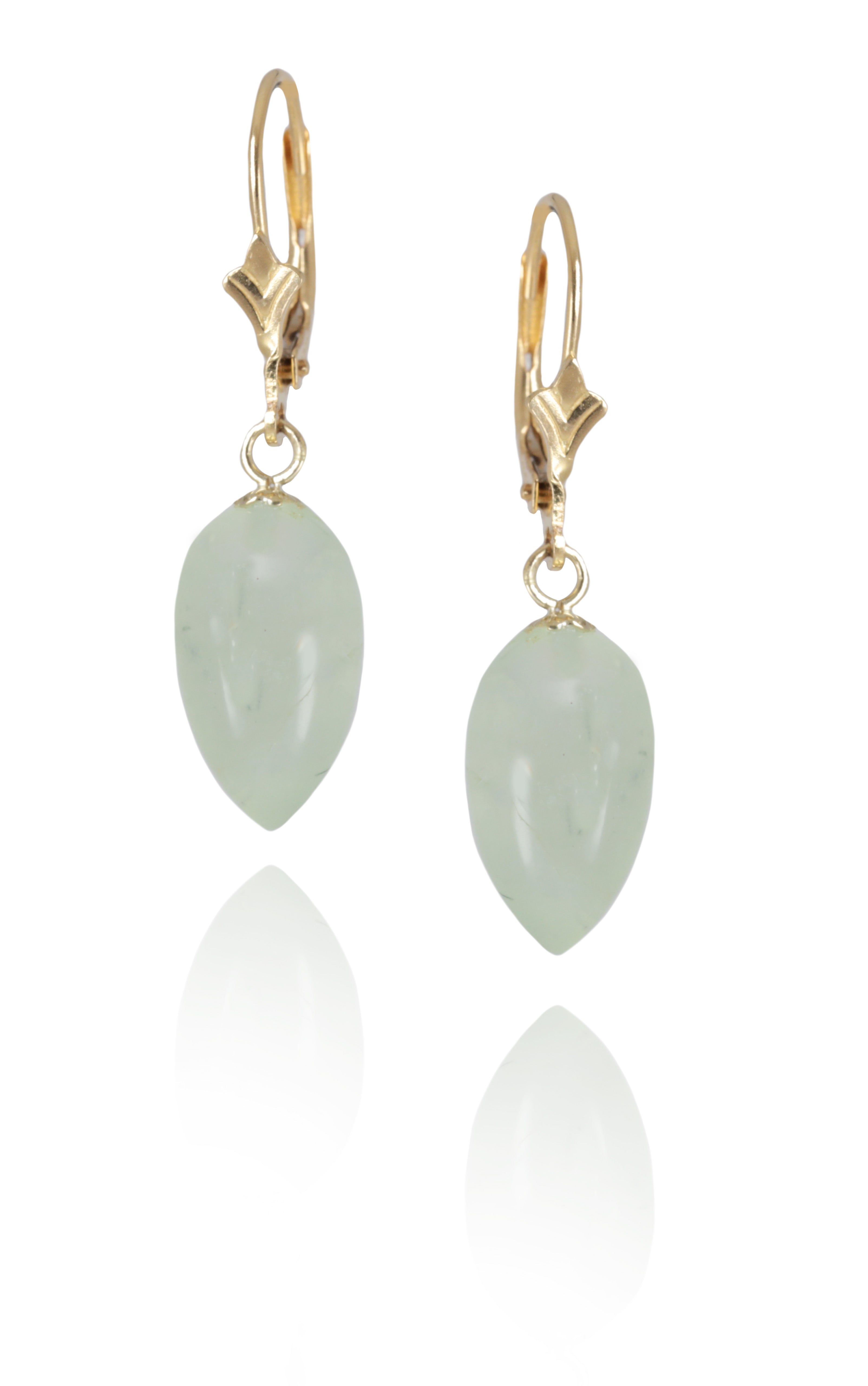 Prehnite Inverted Drop Earrings
