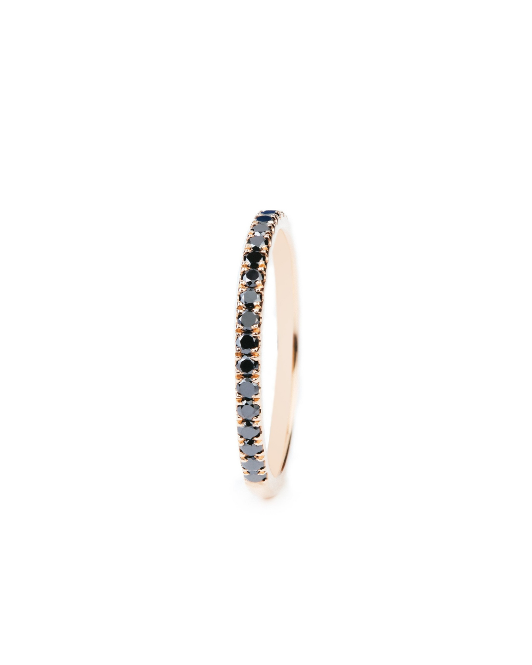 Rose Gold Claw set Black Diamond Ring, Zappacosta Jewels 
