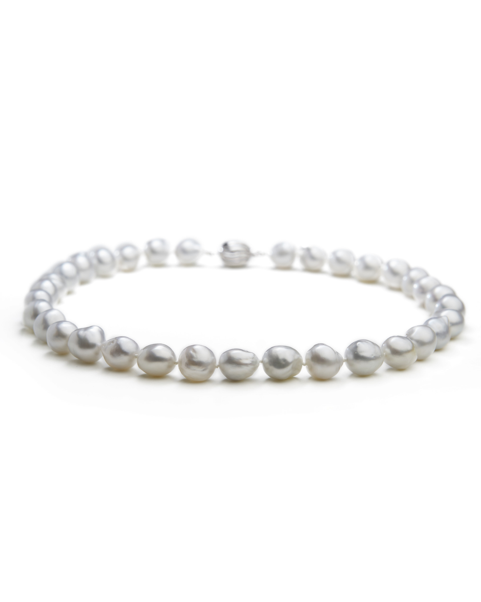 Silver-Blue White Australian Baroque South Sea Pearl Strand