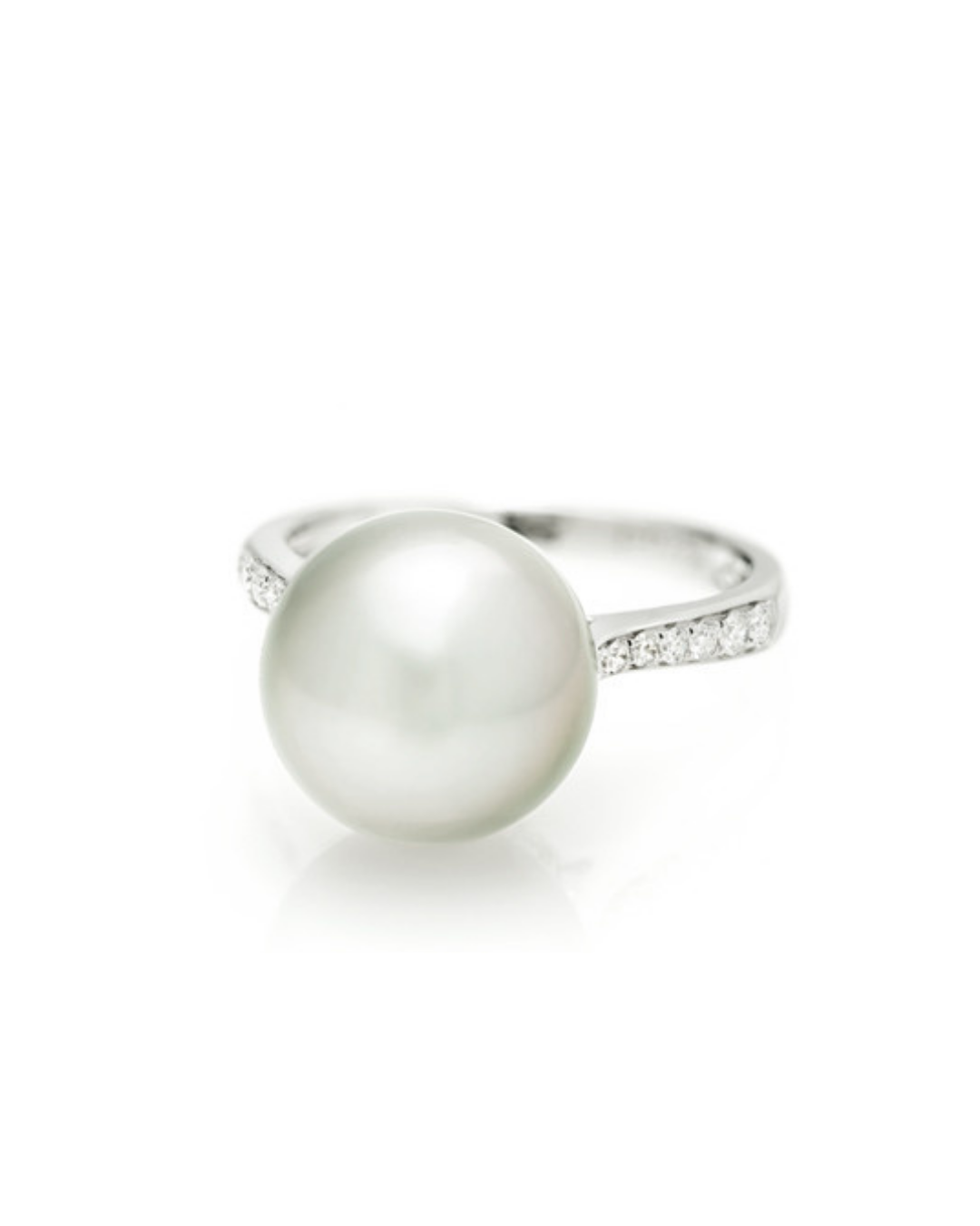 Natural Australian South Sea Pearl and Diamond Ring set in 18ct White Gold