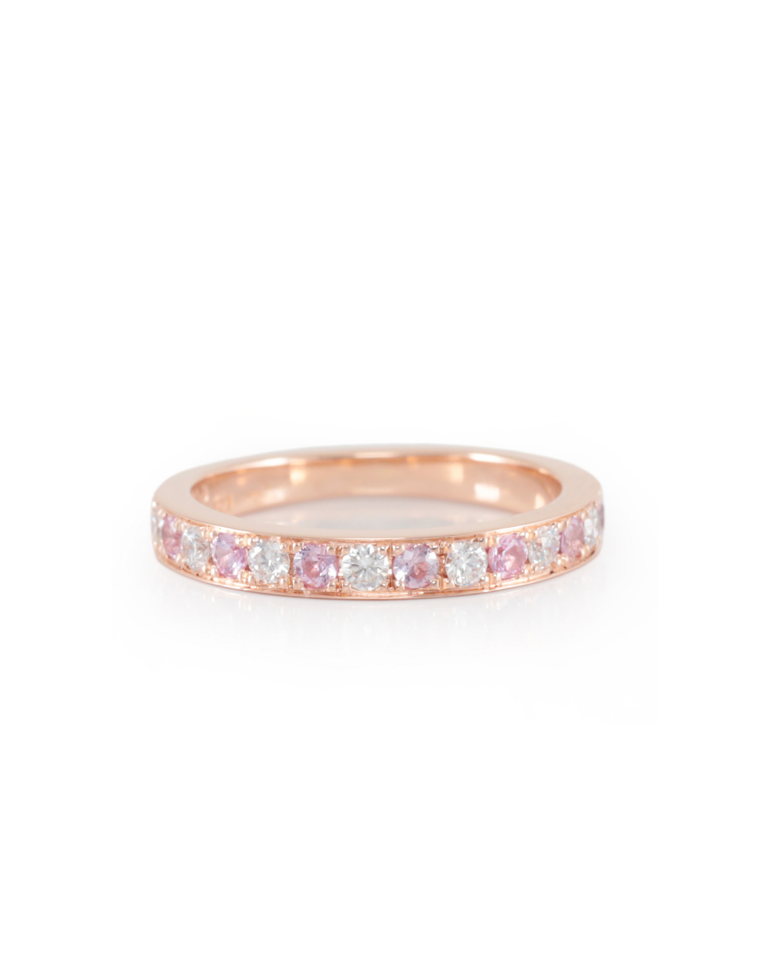 Pink Sapphire and Diamond Ring in Rose Gold