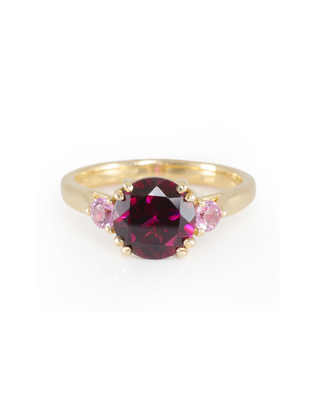 Rhodolite Garnet and Pink Sapphire Ring in Yellow Gold