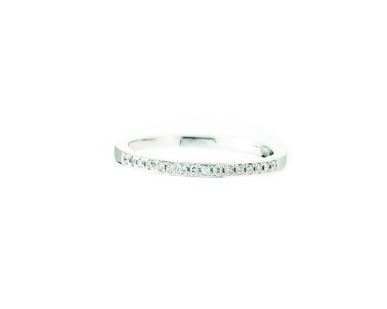White gold ring with small round Diamonds on a white background, Zappacosta Jewels