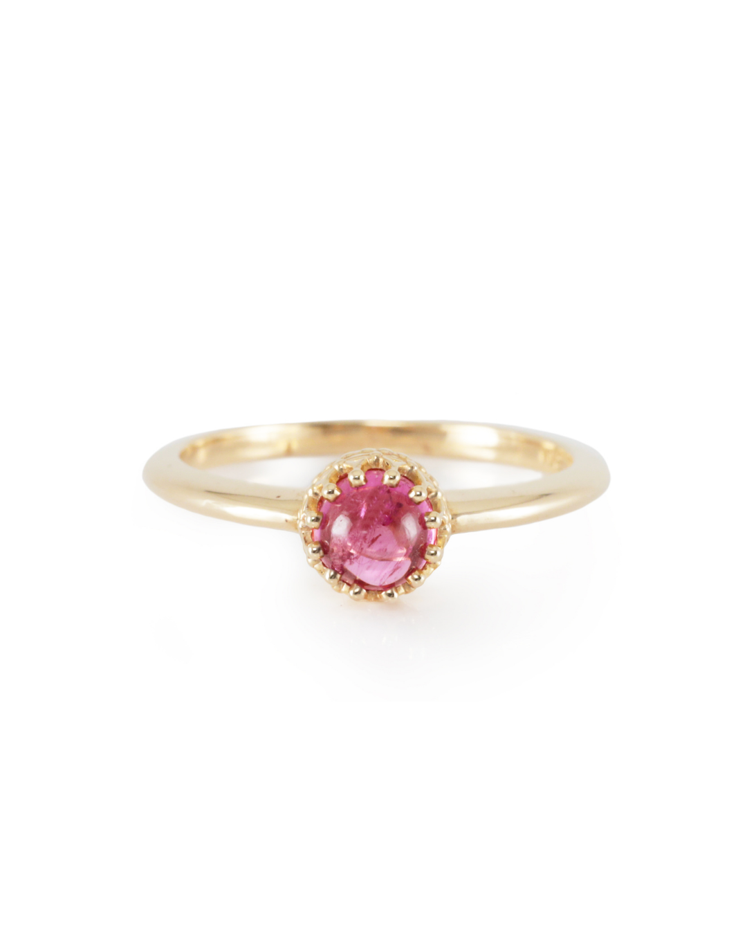 Pink Tourmaline and Yellow Gold Ring