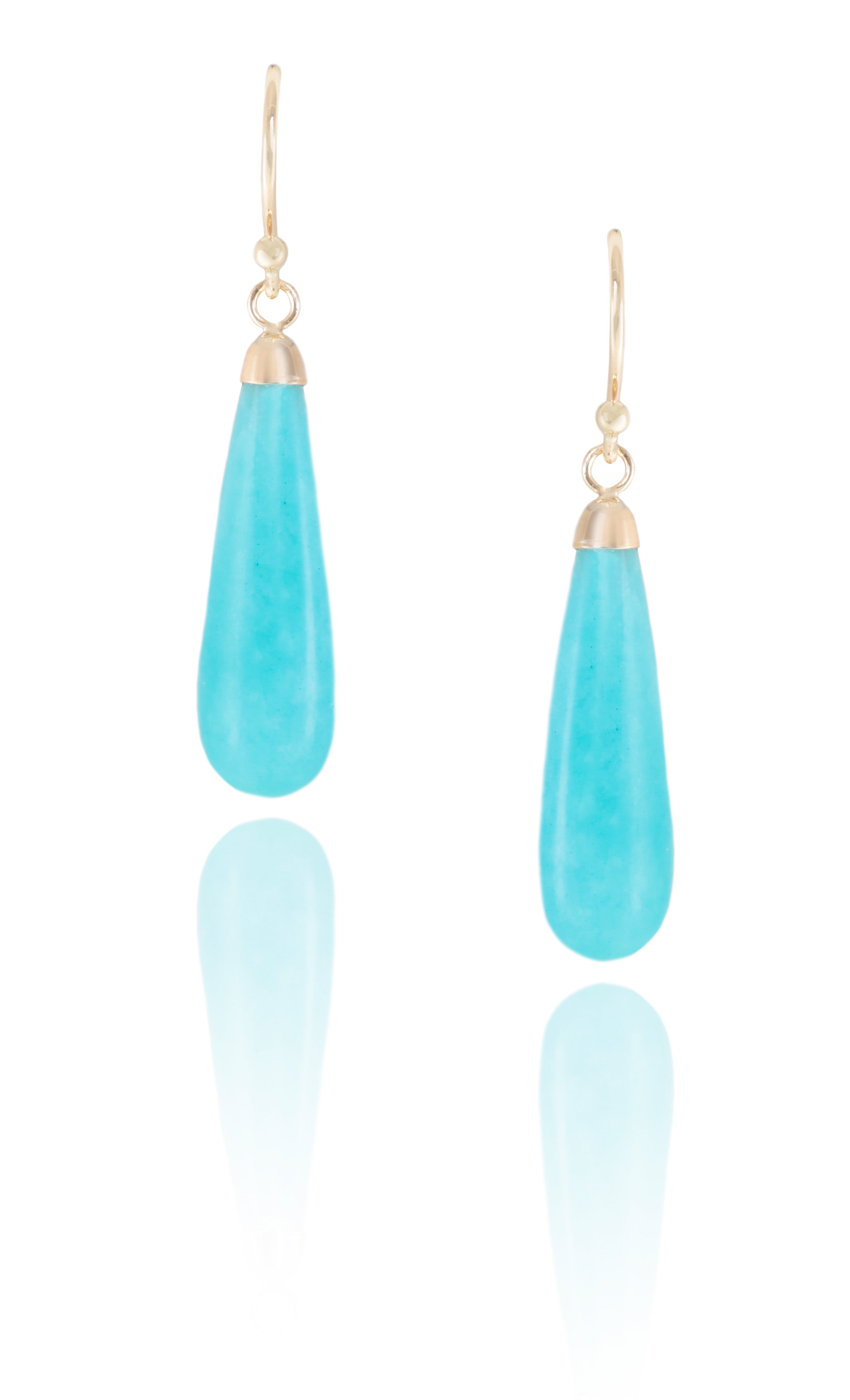 Amazonite Drops with Yellow Gold