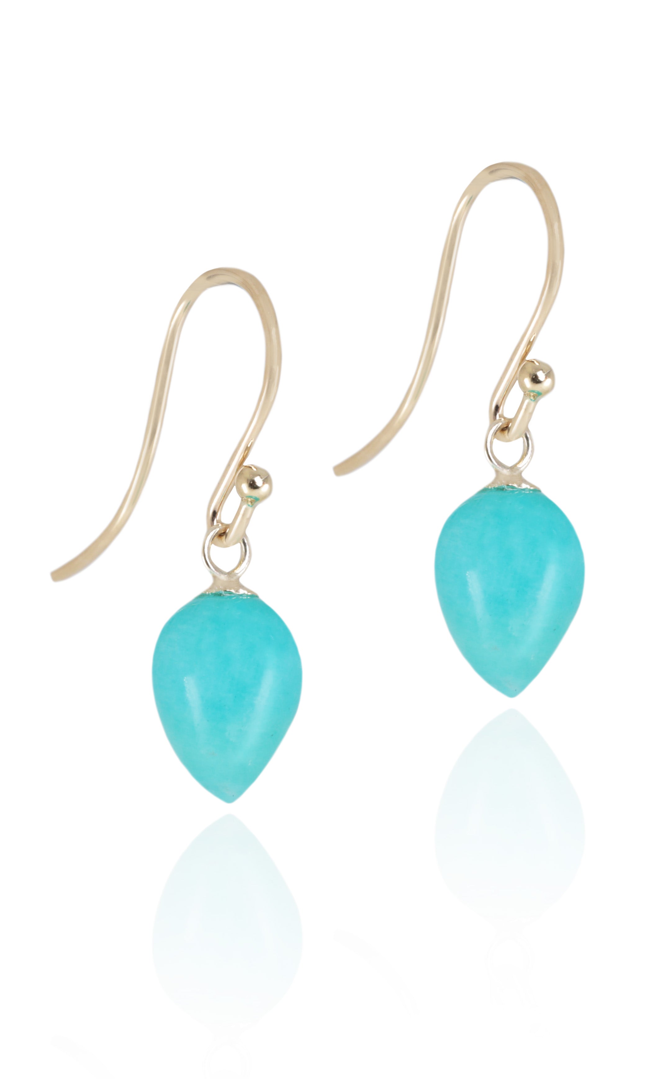 Amazonite Inverted Drops in 9K Yellow Gold