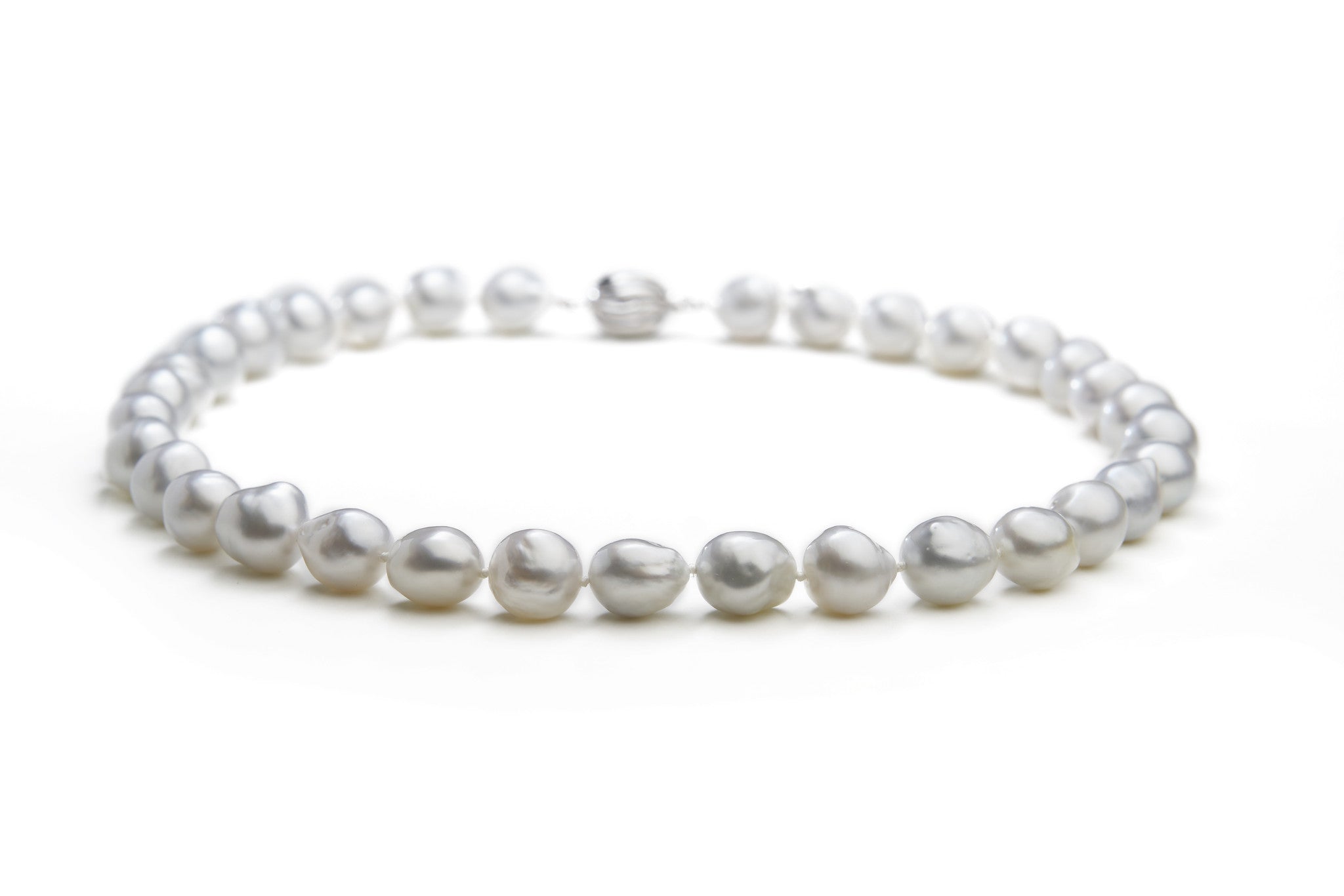 Silver-Blue White Australian Baroque South Sea Pearl Strand
