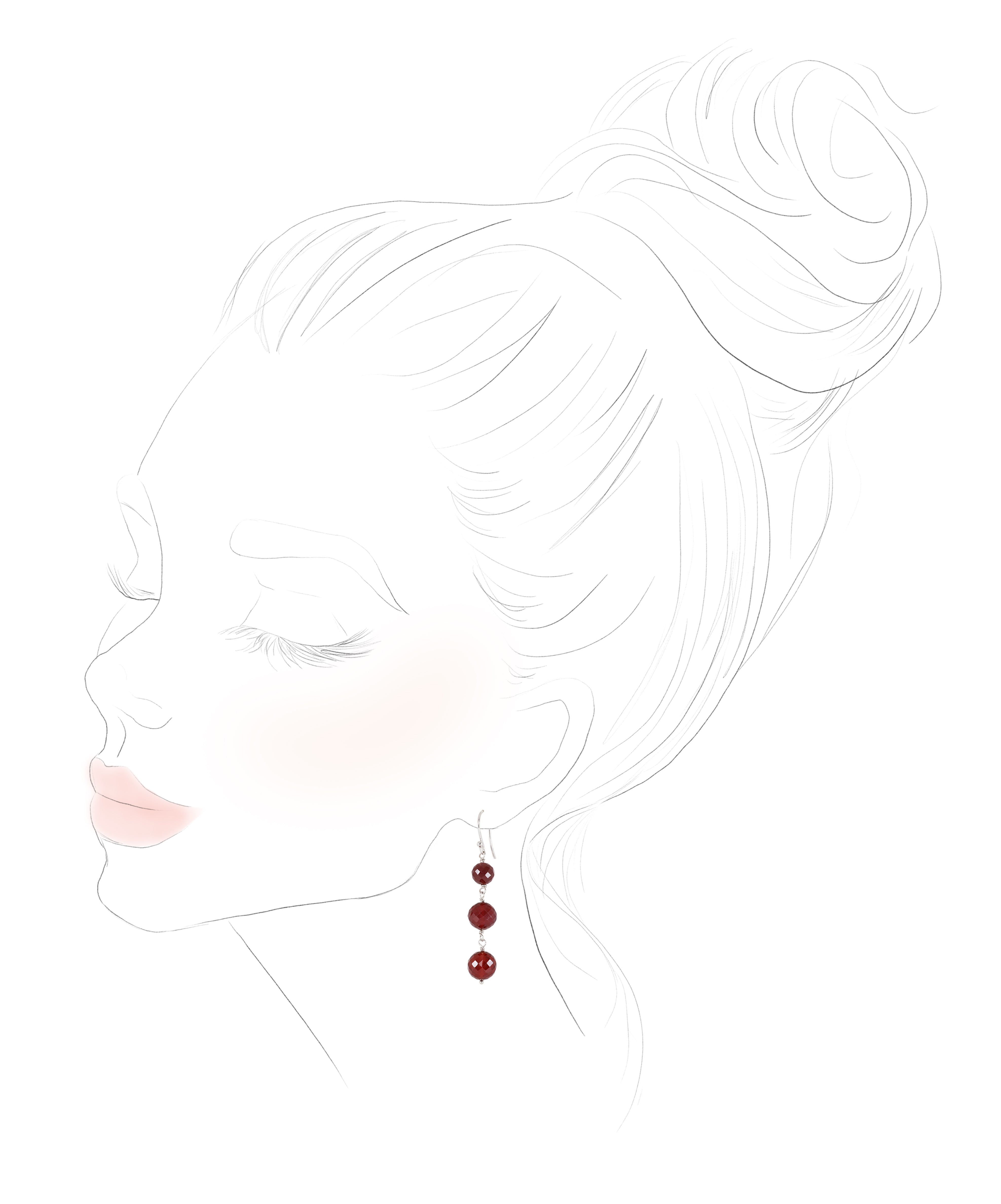 Garnet Drops in White Gold