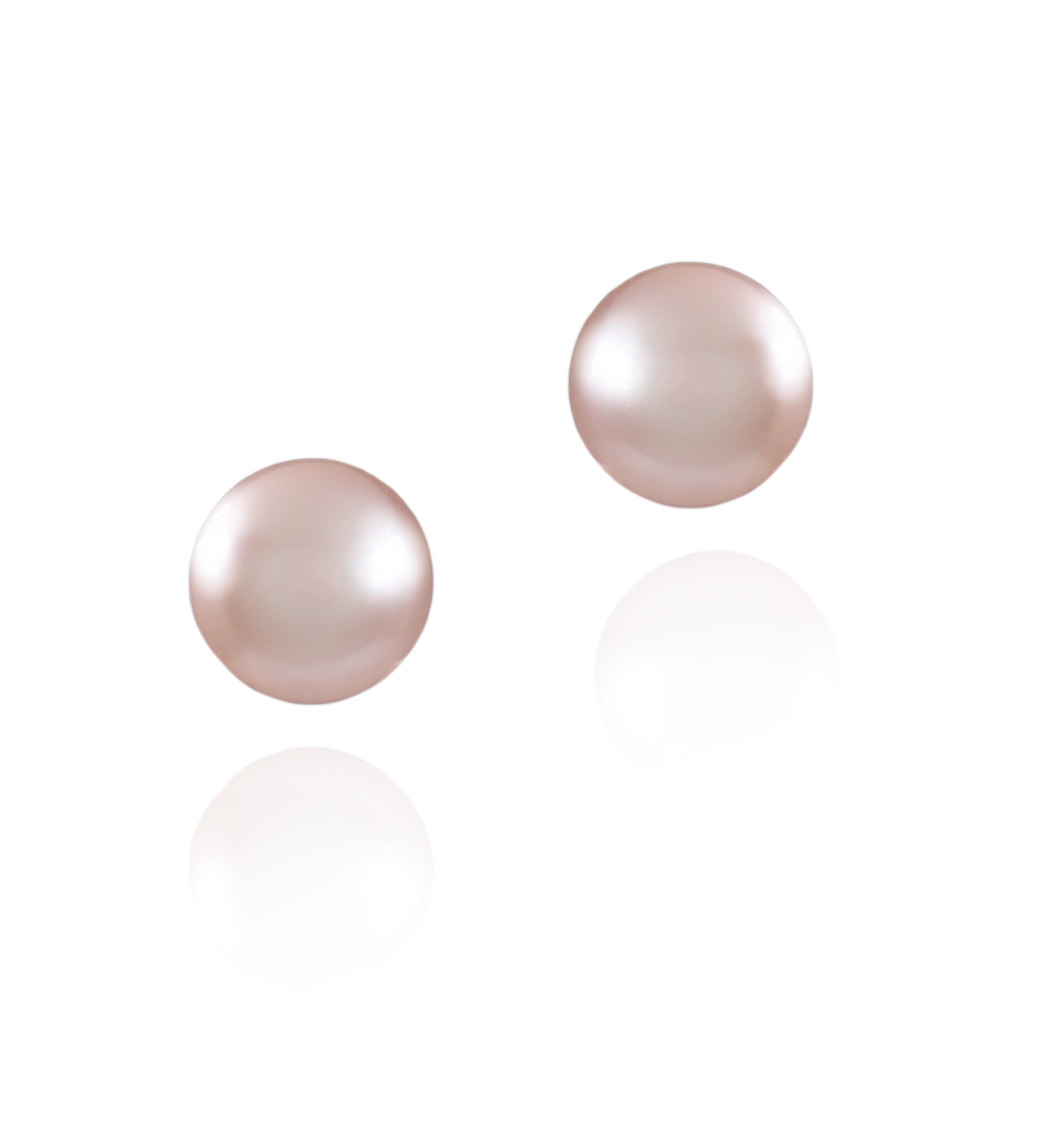Pink Freshwater Pearl Studs with Yellow Gold