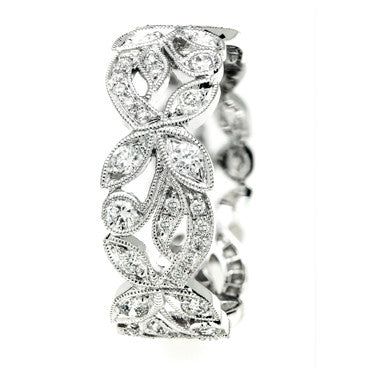 White Gold Diamond Filligree Ring
