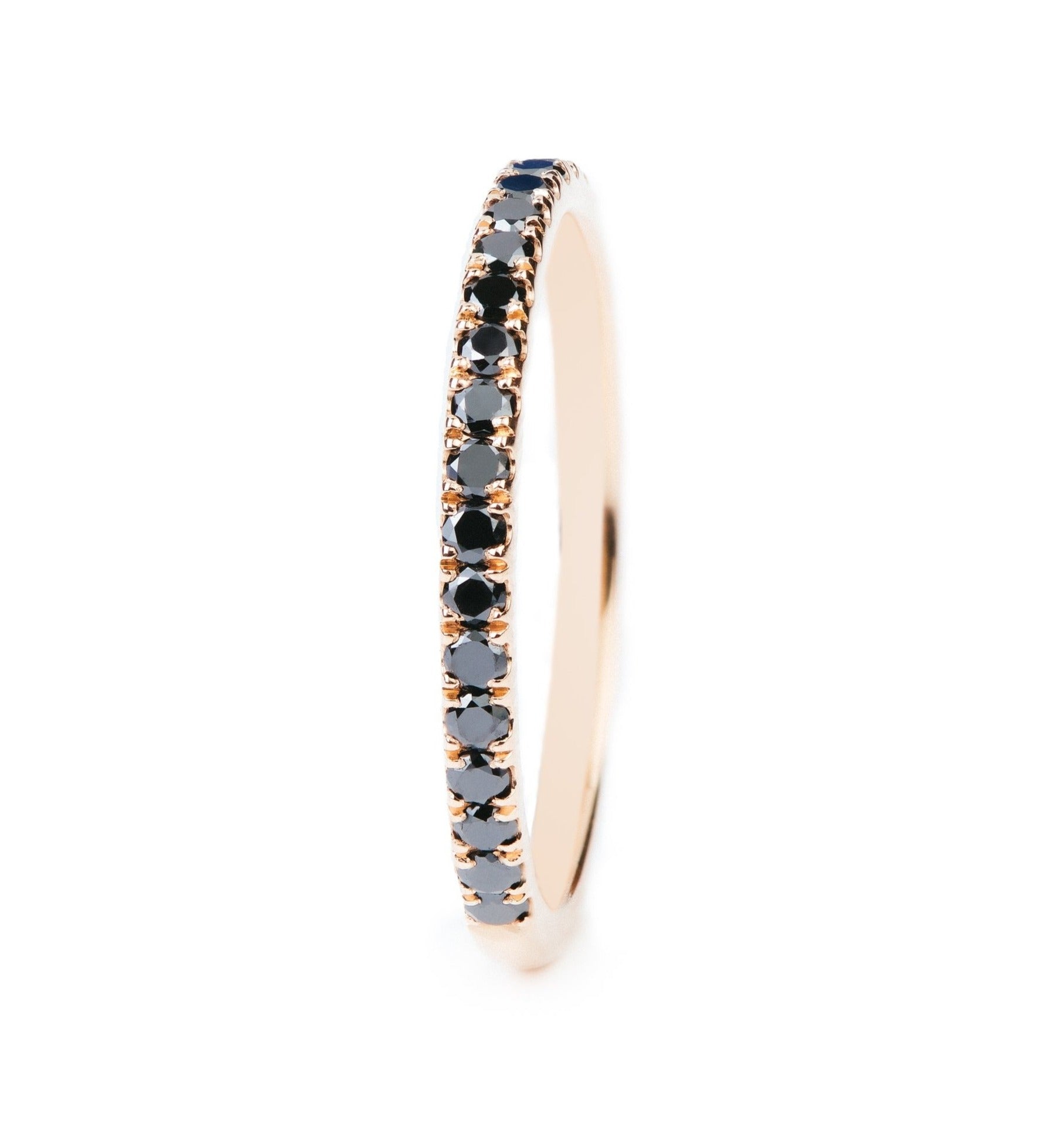 Rose Gold Claw set Black Diamond Ring