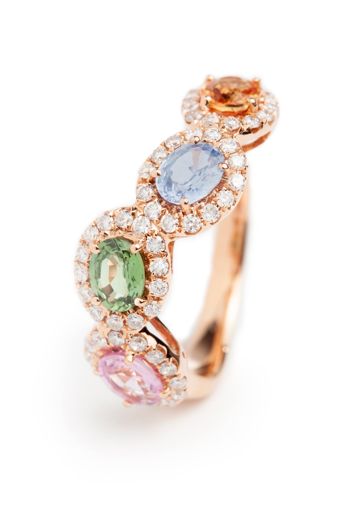 Pink gold and Fancy Sapphire Ring