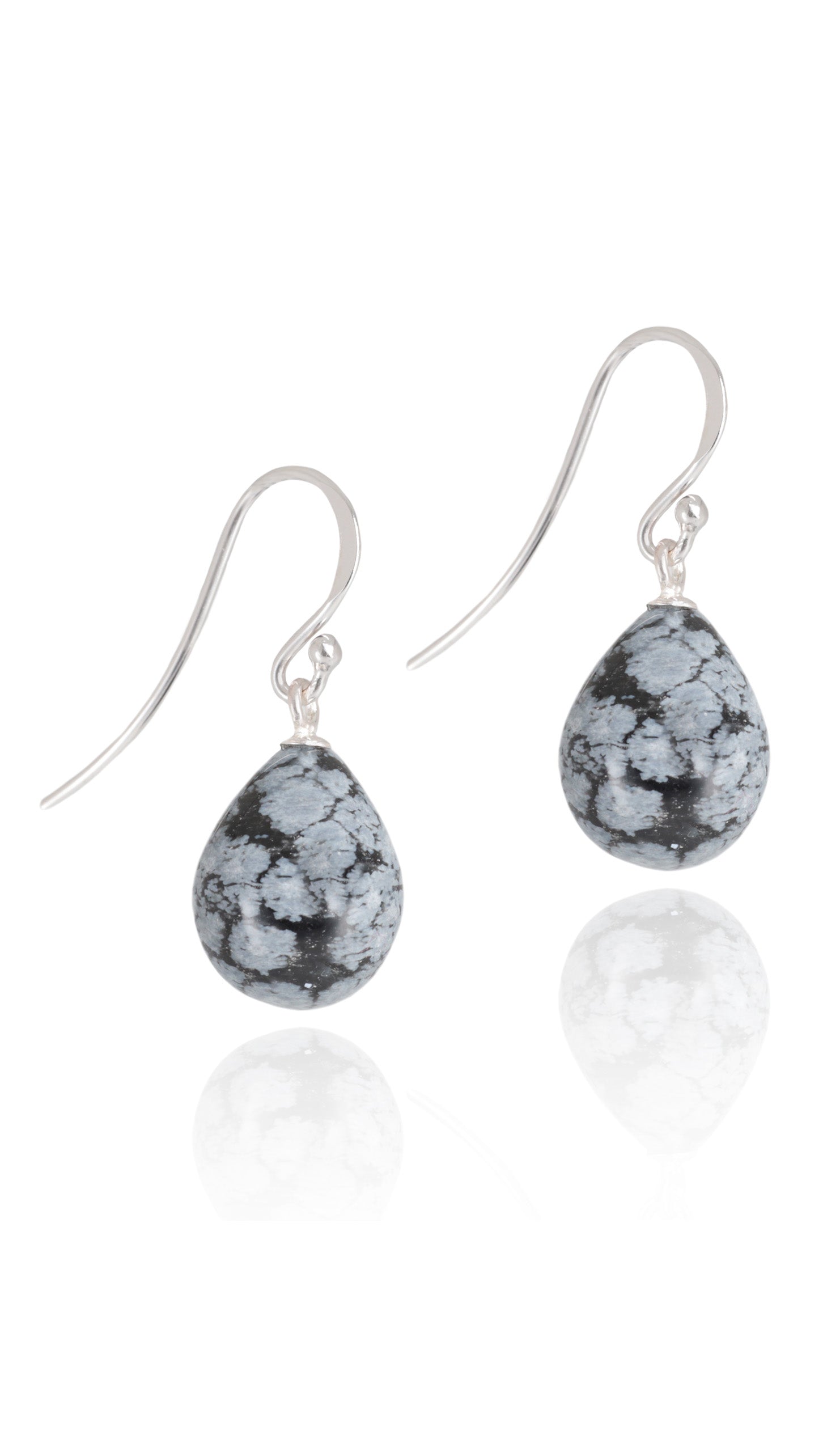 Snowflake Obsidian Earrings