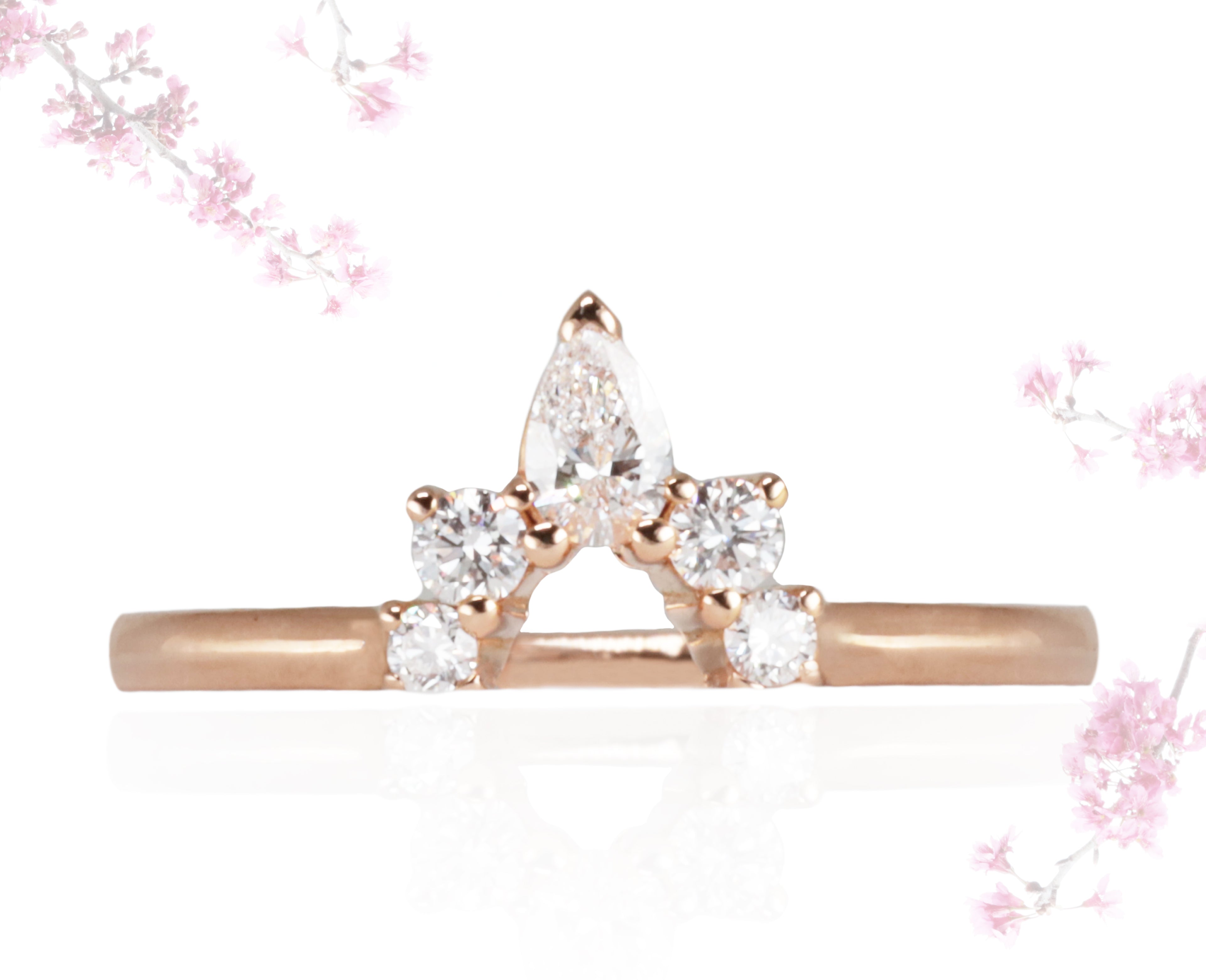 Rose Gold and Diamond Crown Ring