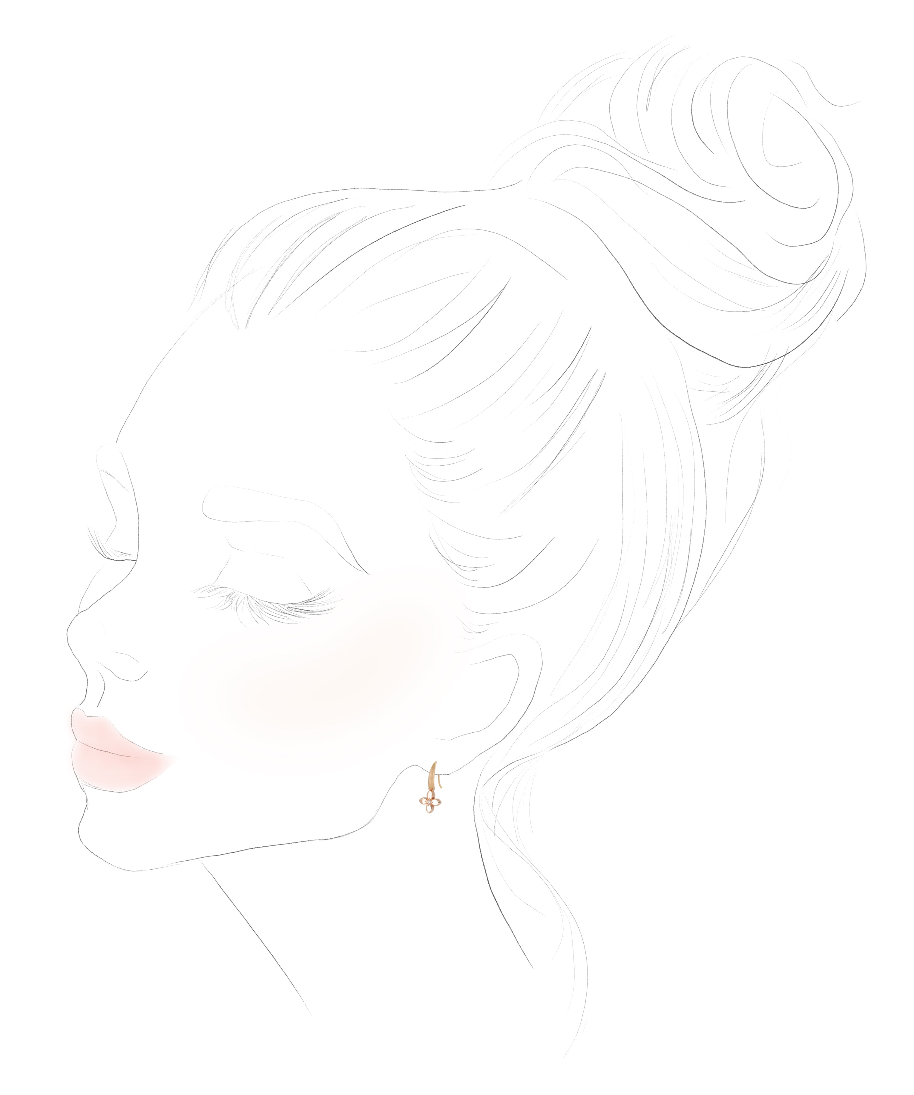 Rose Gold Petal Earrings with Diamonds