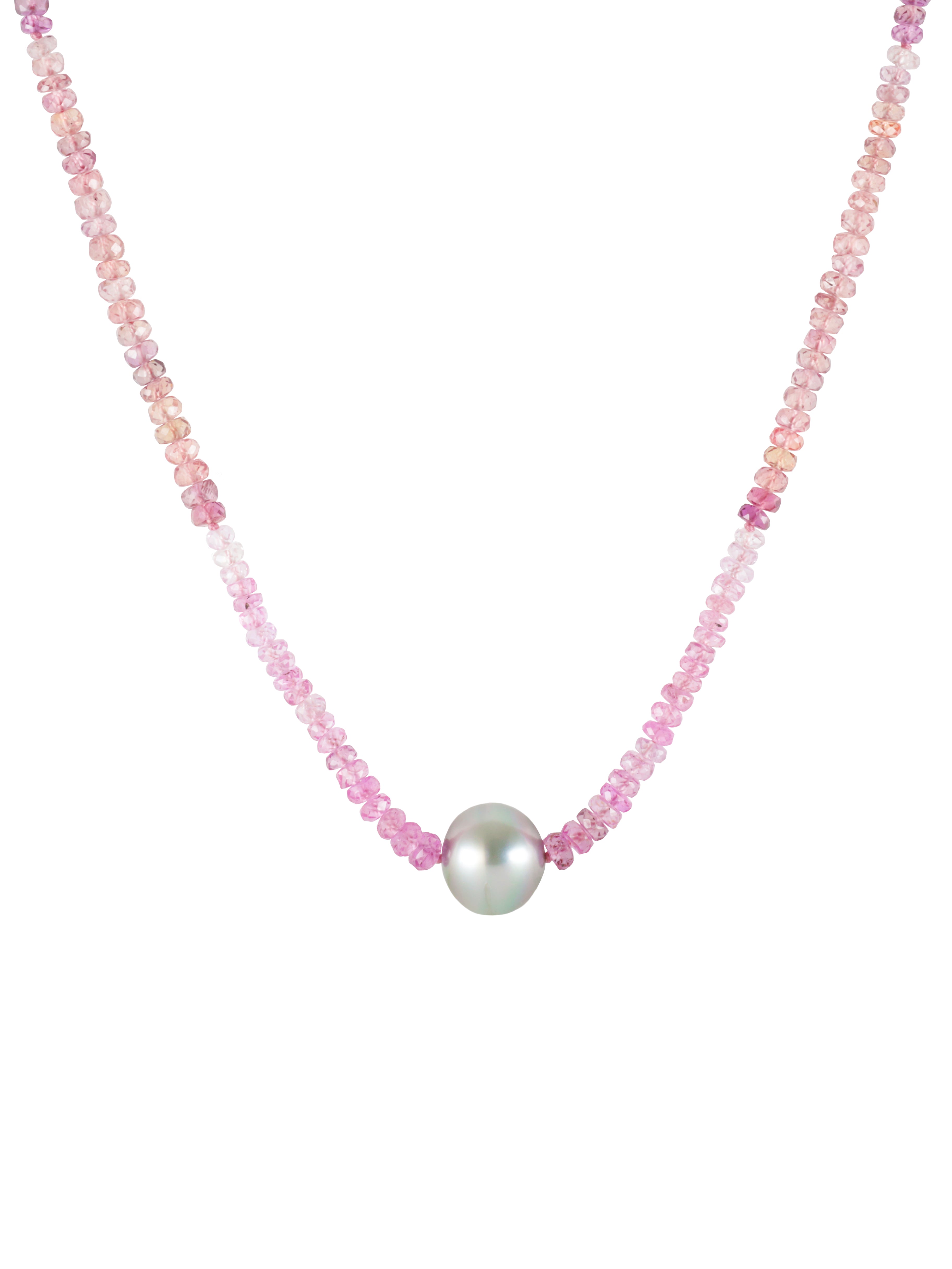 Tahitian Pearl with Pink Sapphire Necklace