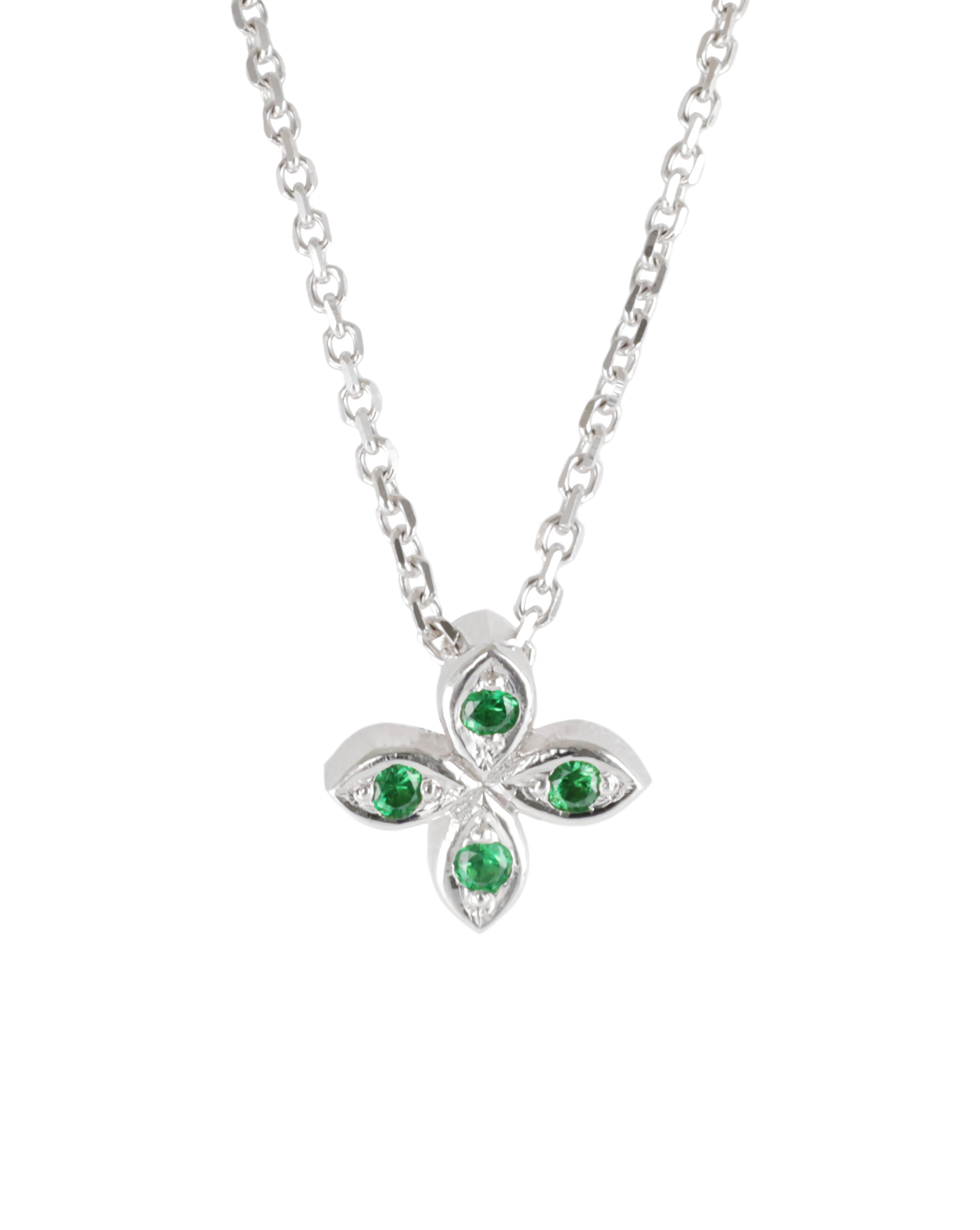 Tsavorite Garnet Pendant in White Gold